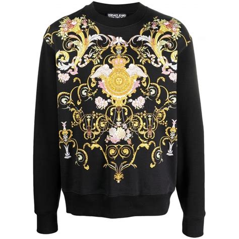 versace jeans floral sweatshirt black|Versace Jeans couture salford.